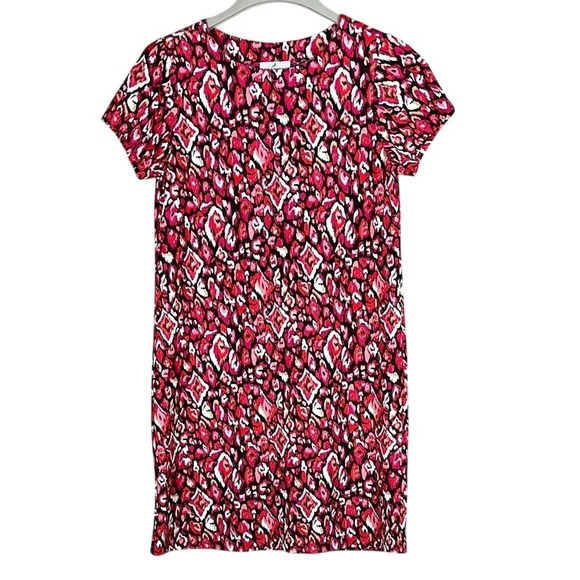 Jude Connally Dresses & Skirts - Jude Connally Short Sleeve Shift Dress Vibrant Pink Patterned Womens Size XS